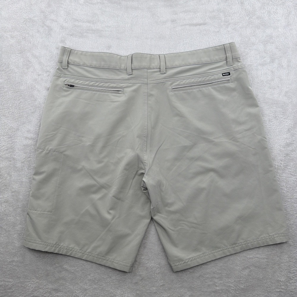 HURLEY MENS 38 HYBRID SHORTS ACTIVE SHORTS GOLF SHORTS GRAY GEOMETRIC DESIGN - Picture 2 of 10